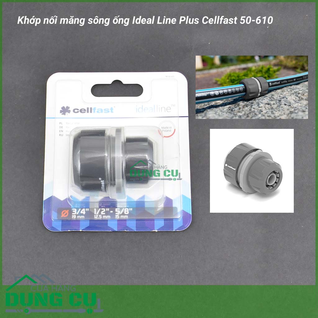 Cút nối măng sông ống Cellfast 50-610 (Φ16-21mm)