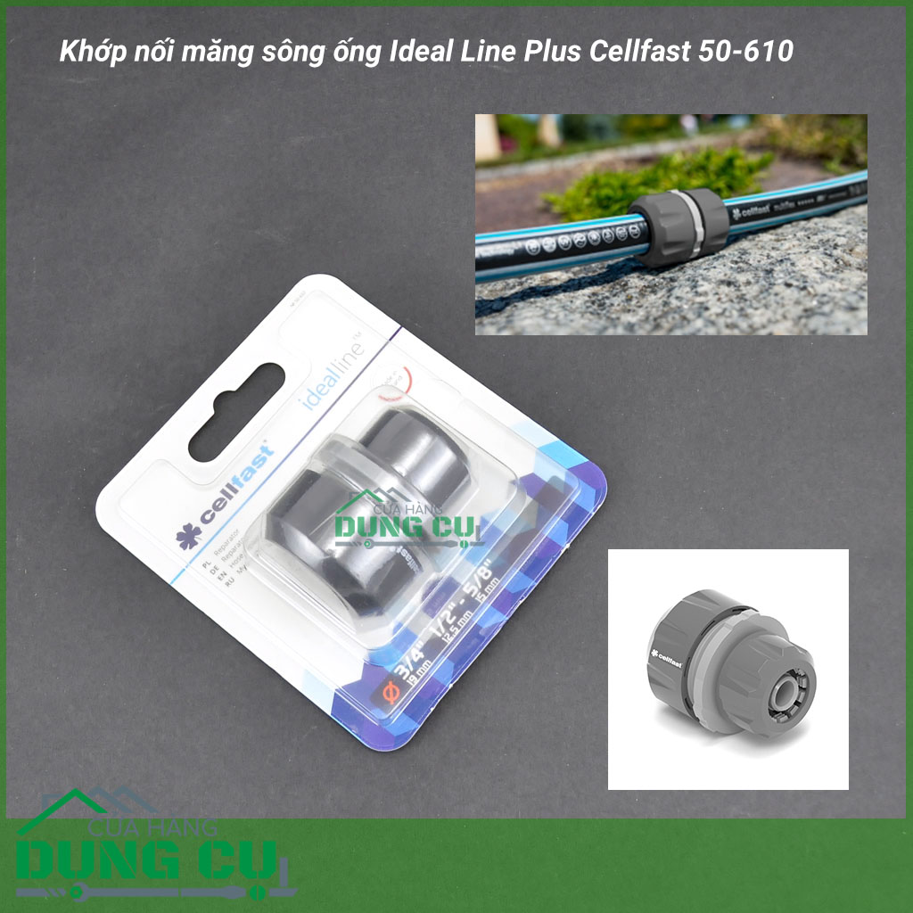 Cút nối măng sông ống Ideal Line Plus Cellfast 50-610