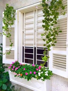 Cách phối Hoa treo trang trí cửa sổ xinh lung linh