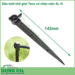 Đầu tưới nhỏ giọt Teco 4L/H bù áp cuối ống có chân cắm