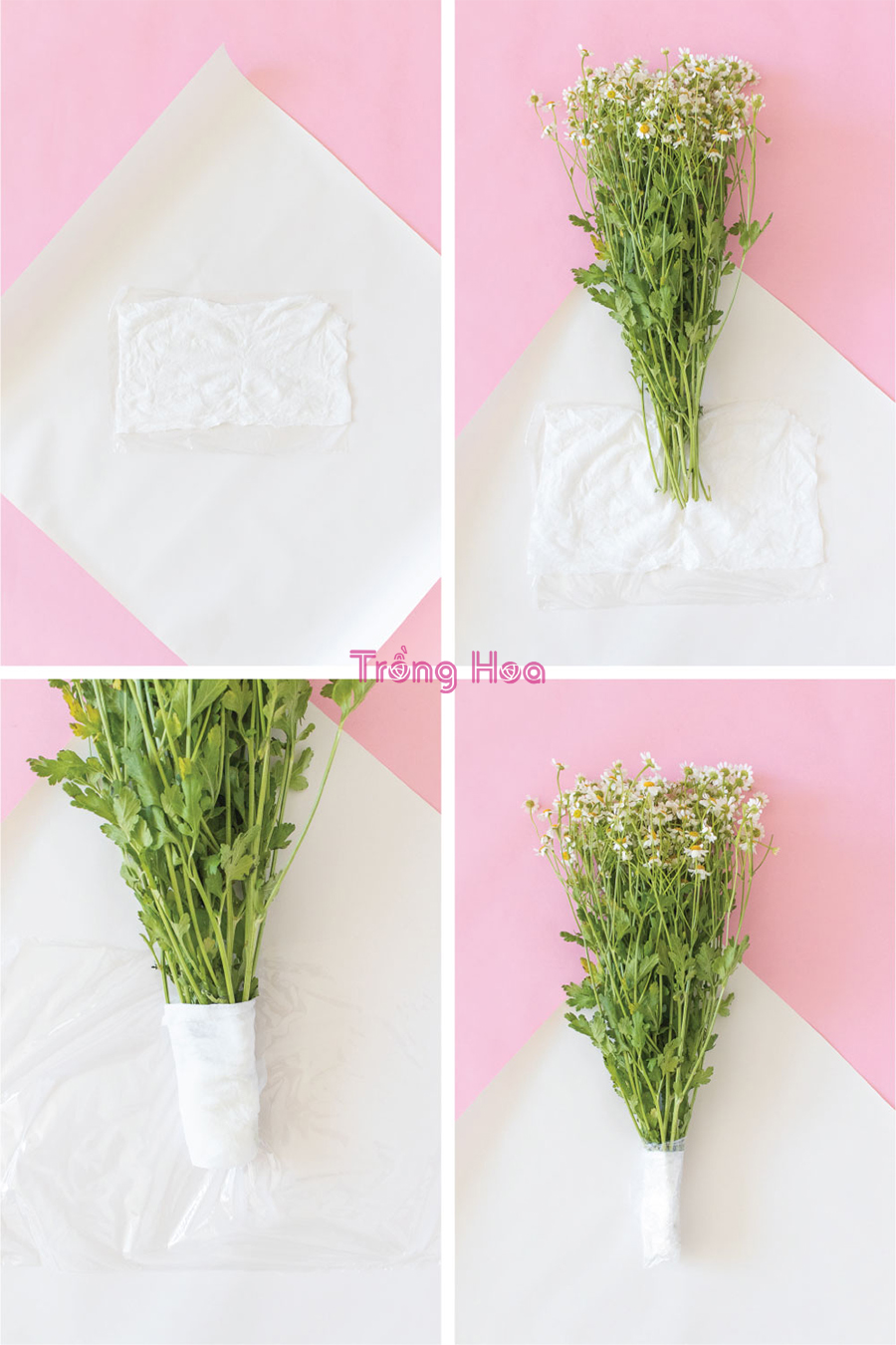 Cách bó hoa bằng giấy gói