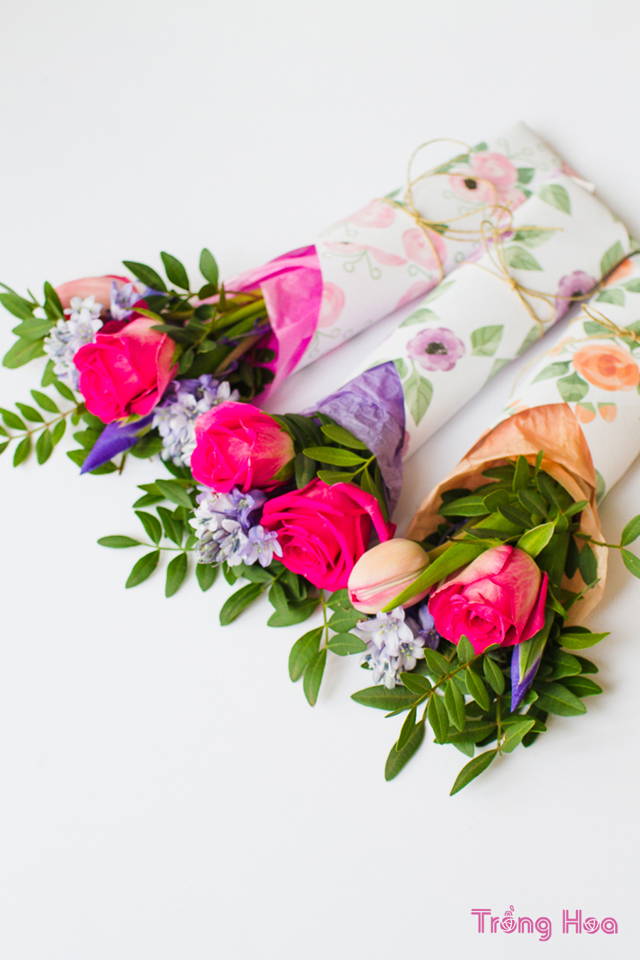 Cách bó hoa bằng giấy gói quà